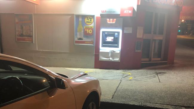 The ATM in Grigor Pl at Allambie Heights where a man was hit by a Skoda station wagon (pictured), allegedly being driven by a drink driver. Picture: Jim O'Rourke