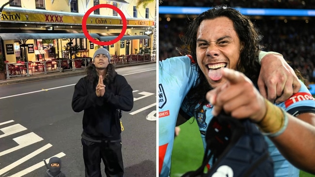 Jarome Luai's photo in front of the iconic Caxton Hotel shows he has had the last laugh. Photo: Instagram.