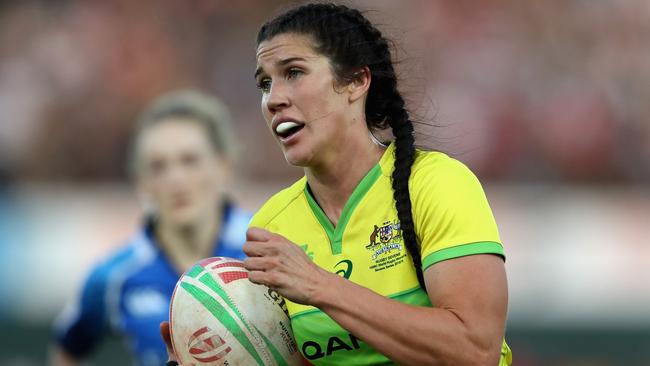 Caslick during the bronze medal match of the HSBC World Rugby Women's Sevens Series 2019 between Australia and United States