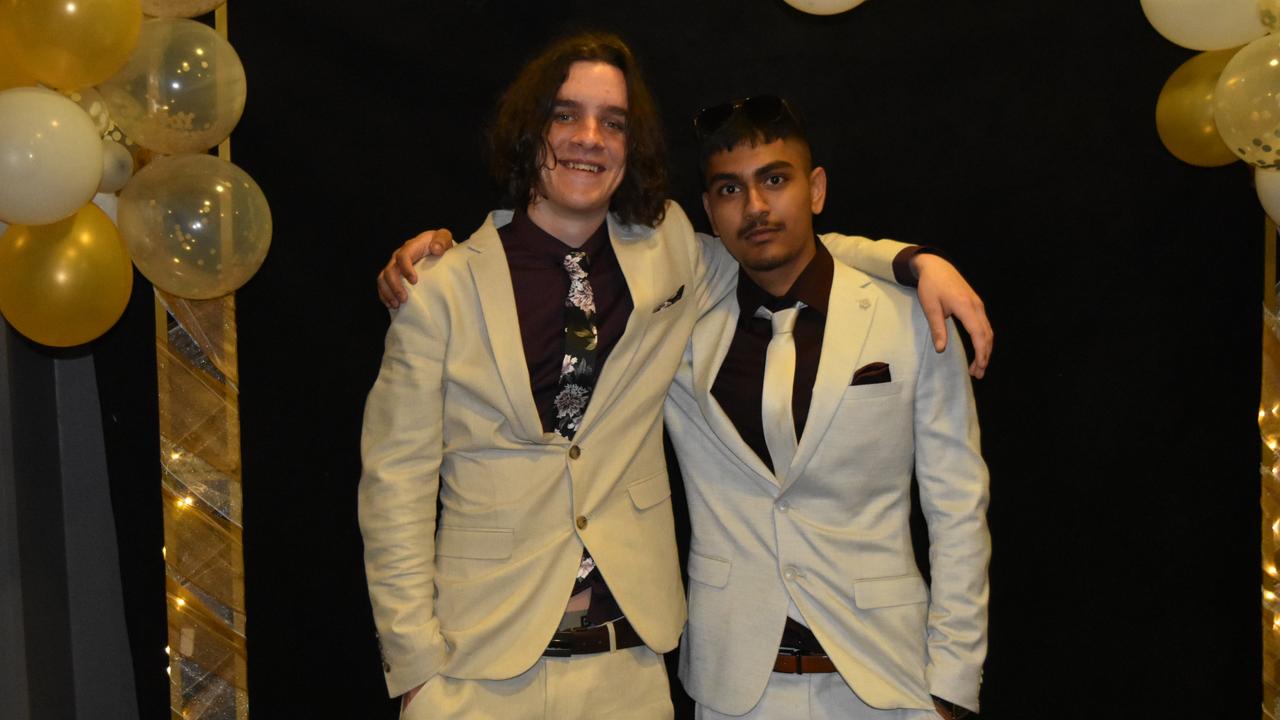 Harry Conway and Nisarg Patel at the 2022 Kawana Waters State College formal. Picture: Sam Turner