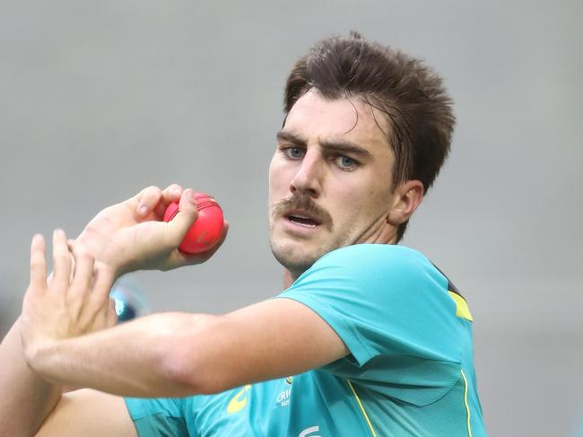 ADELAIDE, AUSTRALIA - NOVEMBER 30: Pat Cummins of Australia bowls during an Australian nets session at Adelaide Oval on November 30, 2017 in Adelaide, Australia.  (Photo by Ryan Pierse/Getty Images)