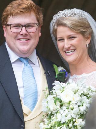 George Woodhouse and his bride Celia McCorquodale. Picture: Geoff Robinson Photography/Splash News