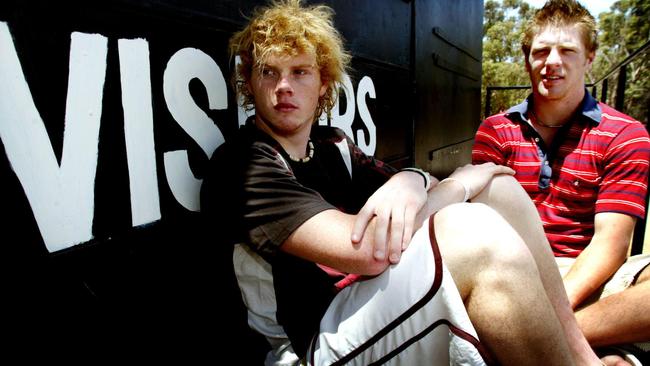 Adam Cooney with fellow draft hopeful and West Adelaide teammate Beau Waters.