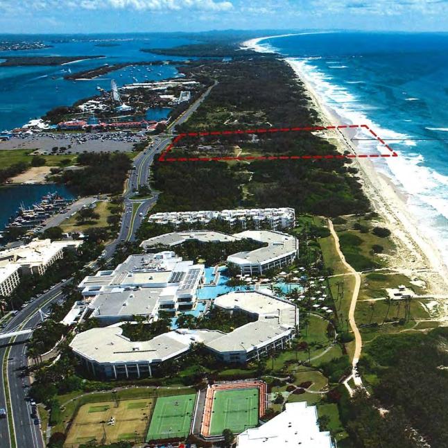 Philip Park on The Spit – the area marked in read shows where the cruise ship terminal would be constructed.