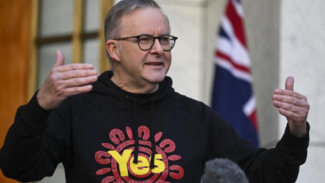 No issue has riven Australia so violently in recent decades as last year’s Voice referendum and that was all Anthony Albanese’s work. Picture: NewsWire/Martin Ollman