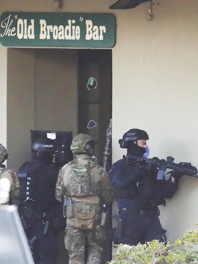 Special ops police entered the tavern around 10am. Picture: David Crosling