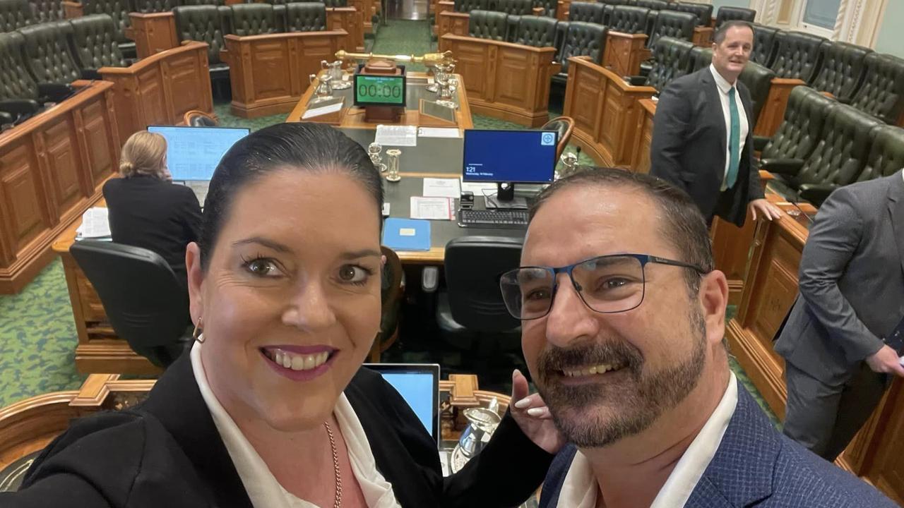 Balin Stewart's parents Michael and Kerri-Lyn Stewart at Parliament House. Picture: Supplied