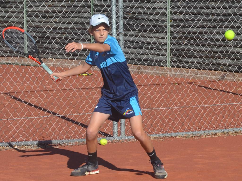 Tennis player Finn Dyer at Eastcourts Tennis. Picture: Cameron Wilson