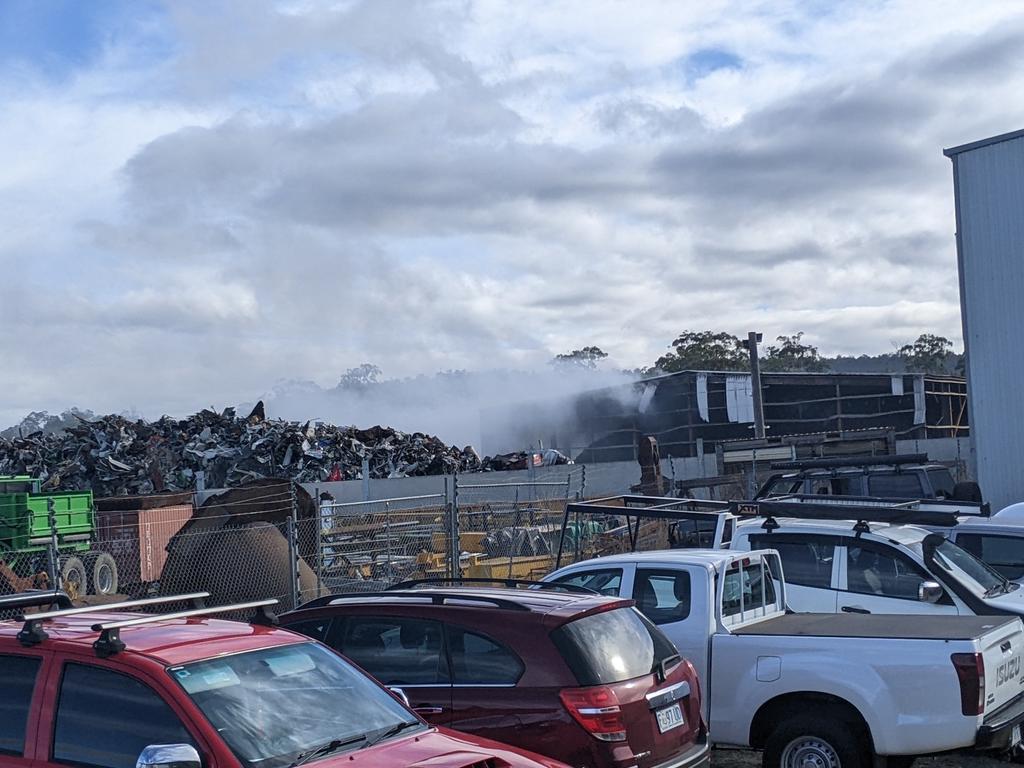 Rocherlea warehouse fire. Picture: Alex Treacy