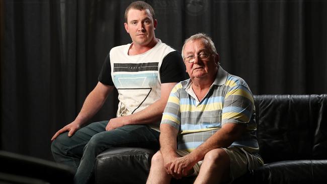 Murdered outback nurse Gayle Woodford's husband Keith Woodford and son Gary Woodford. Picture: Calum Robertson