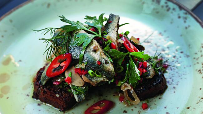 Glorie’s version of sardines on toast. Picture: Philip Gostelow