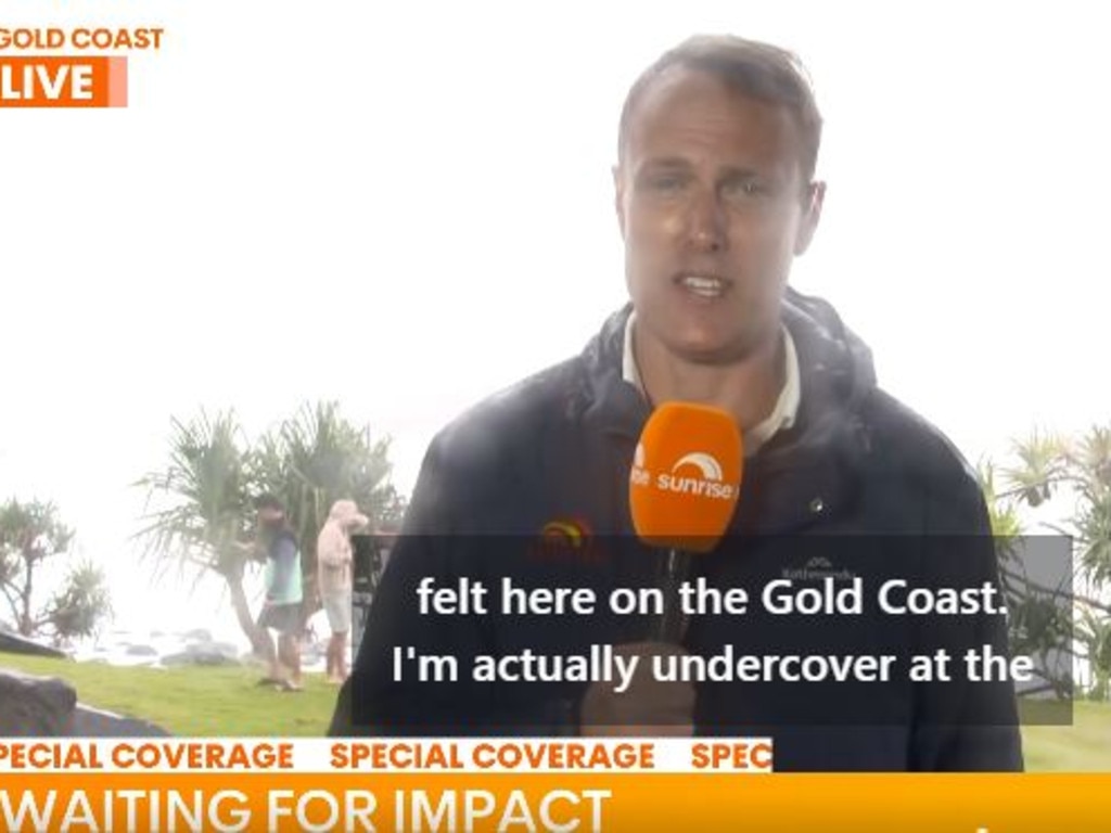 Matt Shirvington on the Gold Coast during Cyclone Aflred. Picture: Facebook
