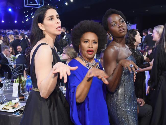 Sarah Silverman, Jenifer Lewis and Lupita N’yongo attend the 24th Annual Screen Actors Guild Awards at The Shrine Auditorium on January 21, 2018 in Los Angeles, California. Picture: Getty