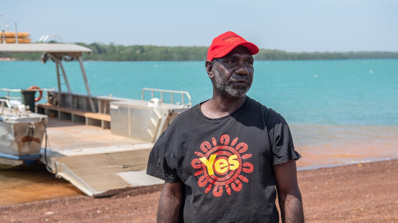 Barge operator Richard Puruntatamuri at Wurrumiyanga discussing the crash on Melville Island on Sunday August 27. Picture: Pema Tamang Pakhrin