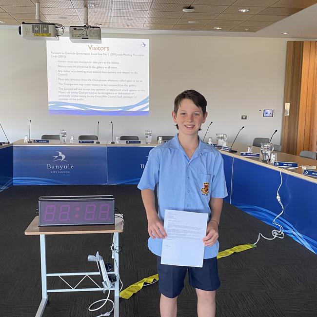 Noah Bennett, 10, is calling on Banyule Council to build a skate park in Heidelberg.