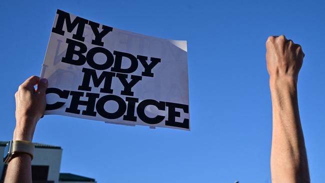 Abortion rights demonstrators rally in Scottsdale, Arizona.