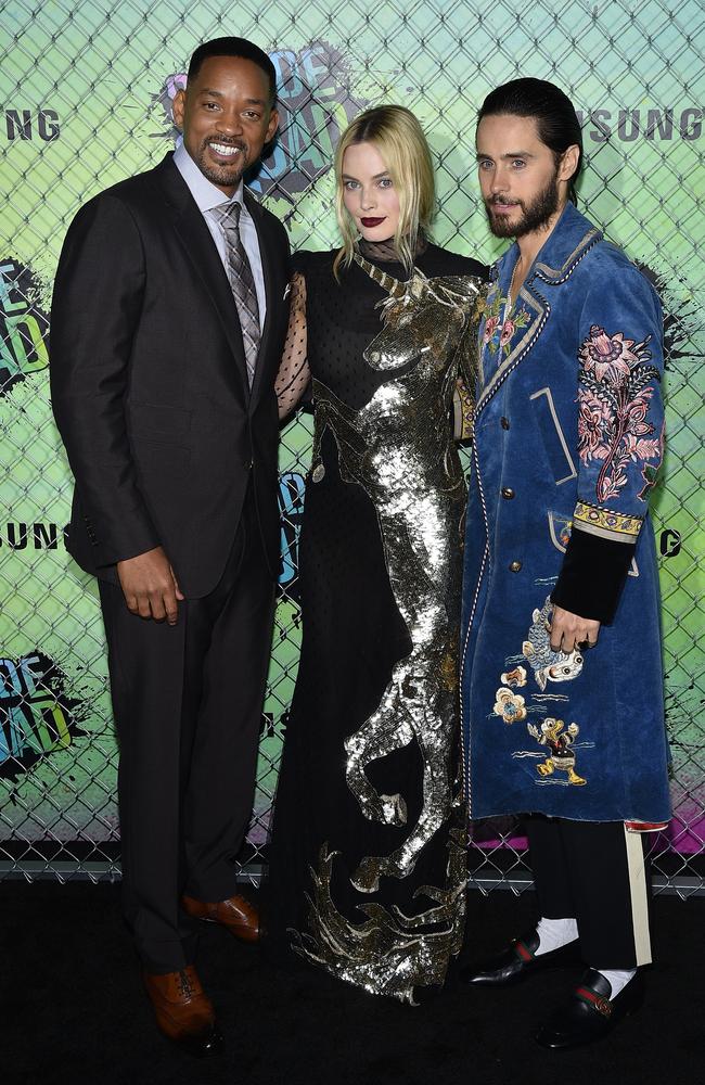 Will Smith, Margot Robbie and Jared Leto attend the Suicide Squad world premiere on August 1, 2016 in New York City. Picture: Getty