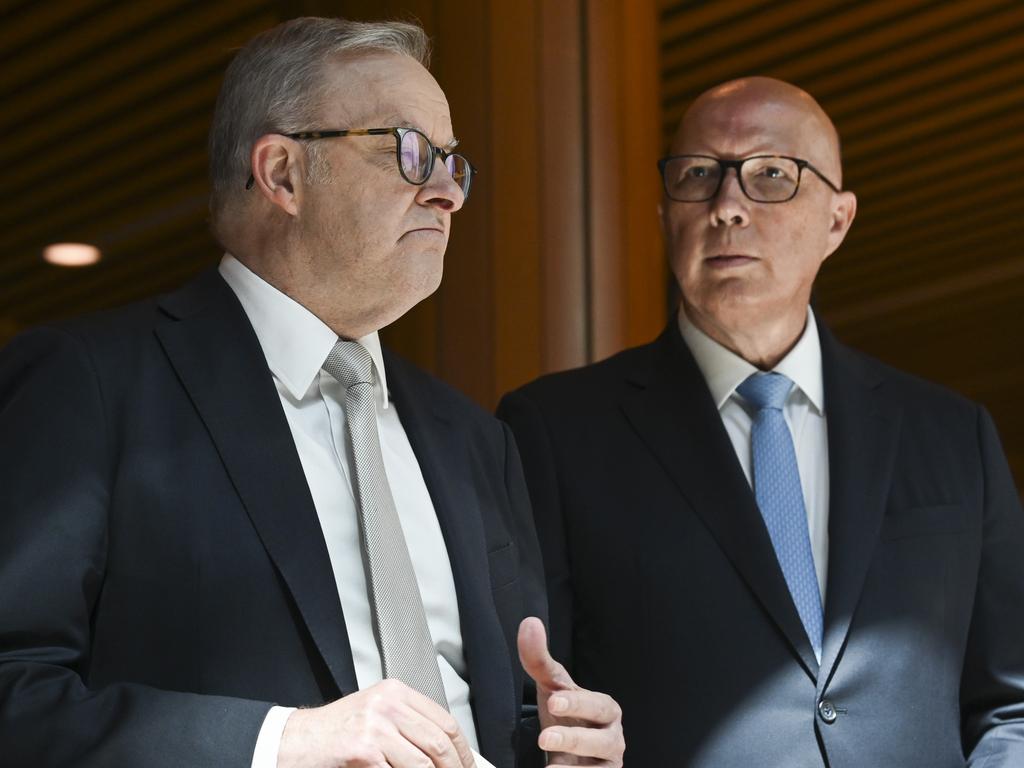 ... and federal Coalition leader Peter Dutton (right) will be looking to do the same to Labor Prime Minister Anthony Albanese.