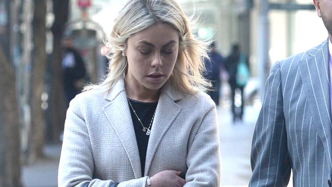 Annabel Walker, 32, from Bowral, leaving Downing Centre on a previous court attendance. Picture: NCA NewsWire / Jeremy Piper