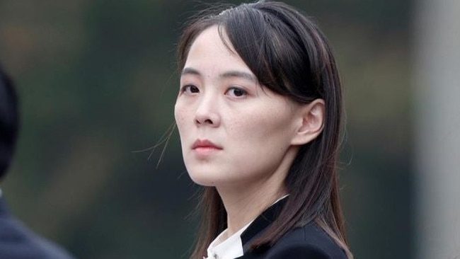 Mr Kim’s sister, Kim Yo-jong, is responsible for recent revisions to propaganda aimed at instilling love and respect for the Kim family. Picture: Reuters