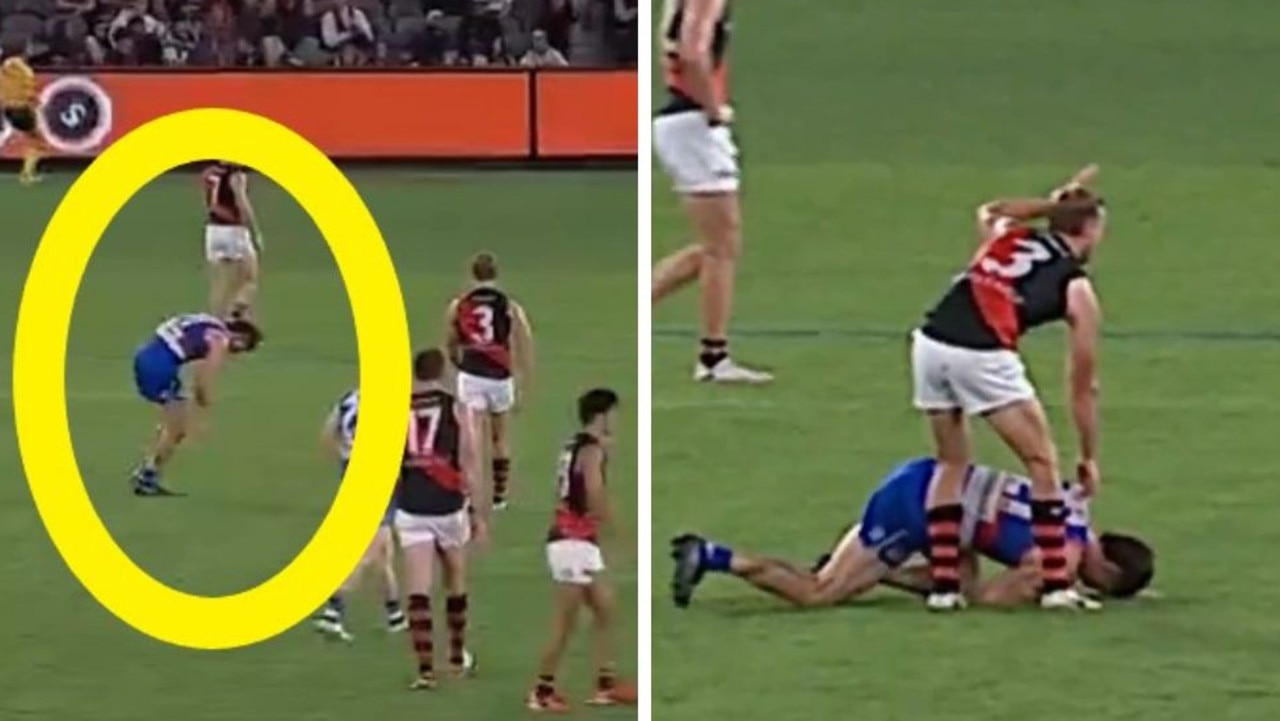 Tom Liberatore falls down in backplay.