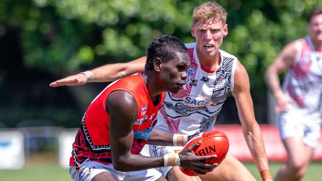 Tiwi Bombers will host Southern Districts in Round 7 of the 2022-23 NTFL season. Picture: Warren Leyden / AFLNT Media