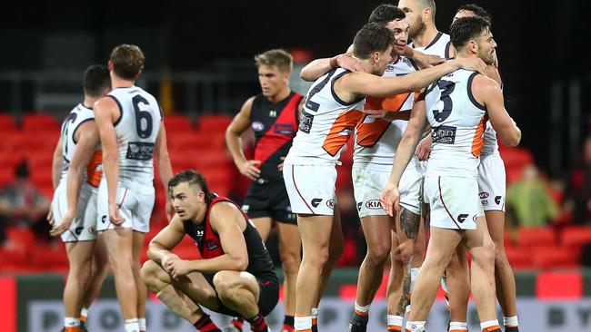 Agony for Essendon. Ecstasy for GWS. Picture: Chris Hyde/Getty Images