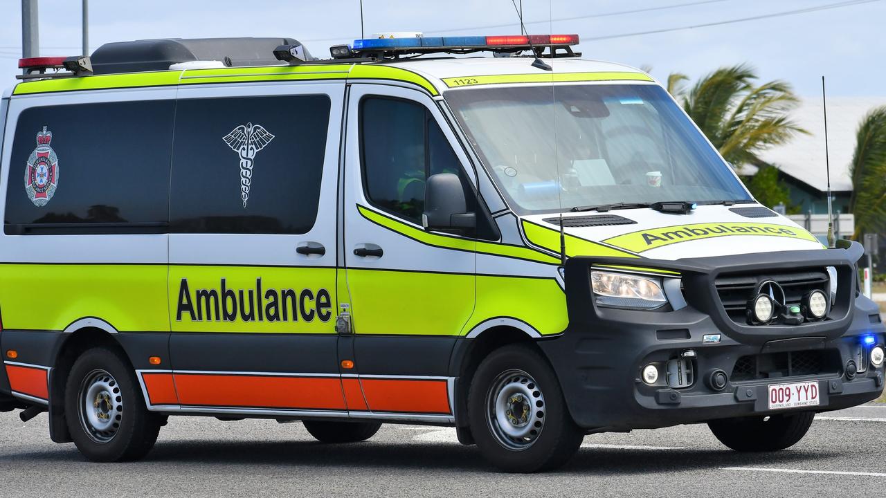 Queensland Ambulance Service confirmed that the biker was involved in the accident on the intersection of Stirling Drive and Arundal Court in Townsville at 1.36pm. Picture: Cameron Bates