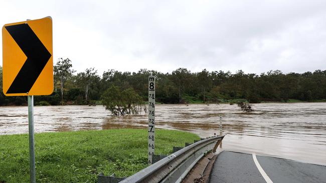 Colleges Crossing at Karana Downs is closed due to flooding. Picture: Tara Croser