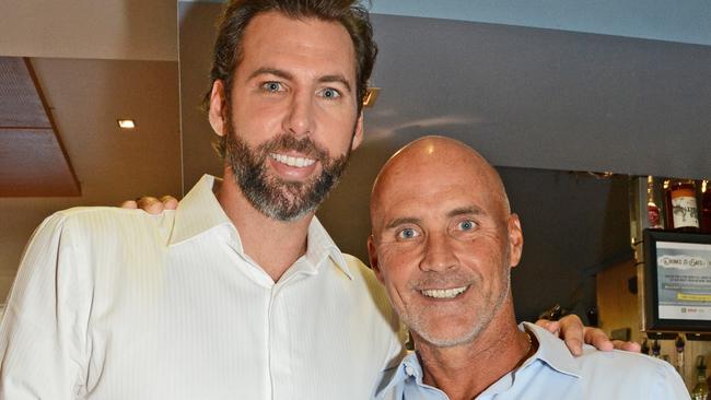 Grant Hackett &amp; Grant Kenny earlier this week at Salt SLSC Sportsman's Lunch, Salt Village. Picture by Regina King.