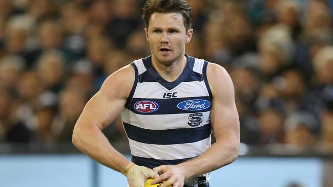 Patrick Dangerfield was outstanding for the Cats in his first season with the club since crossing from the Crows. Picture: Michael Klein