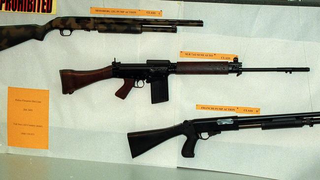 Some of the firearms retrieved from Wayne Mack’s property. Picture: NSW Police