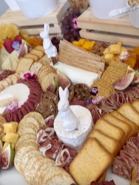 The line-up of food included an Easter-themed charcuterie board. Picture: Instagram/Kim Kardashian