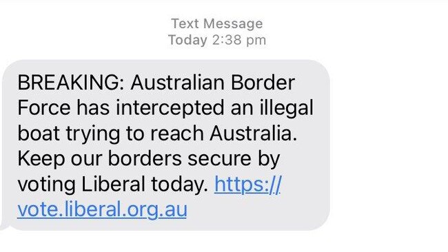 The texts were sent to voters in marginal seats.