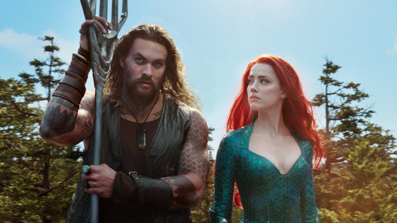 Jason Momoa and Amber Heard in a scene from the movie Aquaman. Warner Brothers considered dropping Heard altogether from the sequel. Picture: Warner Bros.