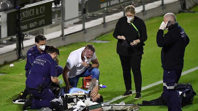 Fifita’s career almost ended prematurely and he was placed in an induced coma after suffering a fractured larynx in 2021. Picture: AAP.