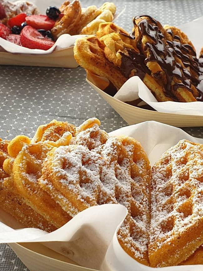 The love heart waffles are designed to be dipped and shared.