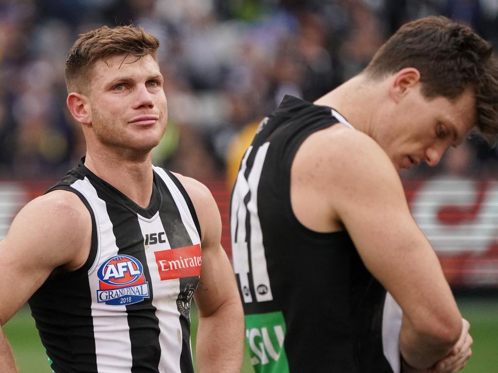 Taylor Adams and Brody Mihocek. (Photo by Michael Dodge/AFL Media/Getty Images)