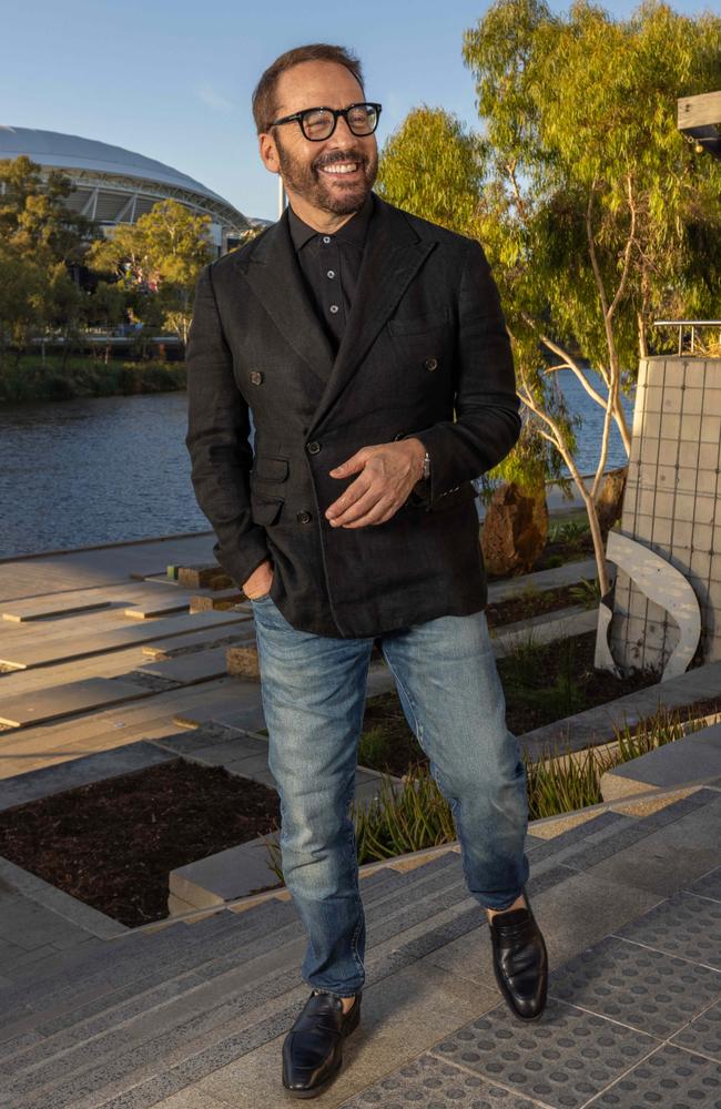 Hollywood actor Jeremy Piven at the River Torrens in Adelaide CBD. Picture: Ben Clark