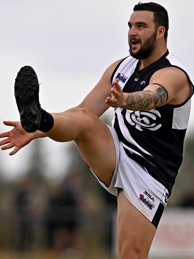 Matthew Eberle in action for Melton Centrals. Picture: Andy Brownbill