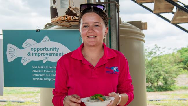 Grace Krollig enjoyed herself at Humpty Doo Barramundi’s National Barra Day celebrations. Picture: Pema Tamang Pakhrin