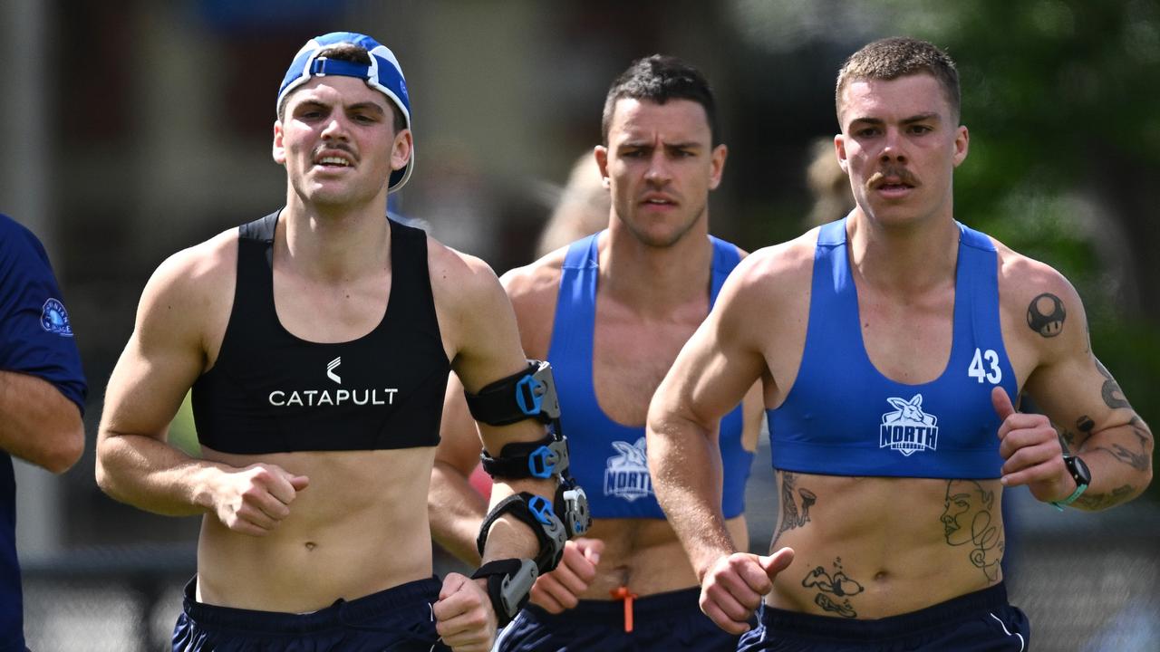 McKercher says Cam Zurhaar (right) has played an important role in rallying the troops during the Roos’ pre-season running sessions. Picture: Quinn Rooney / Getty Images