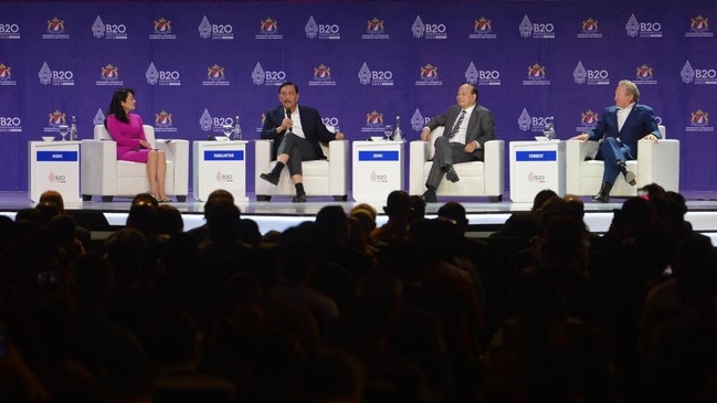 Australian mining billionaire Andrew “Twiggy” Forrest speaking at the B20 summit in Bali. Picture: Supplied