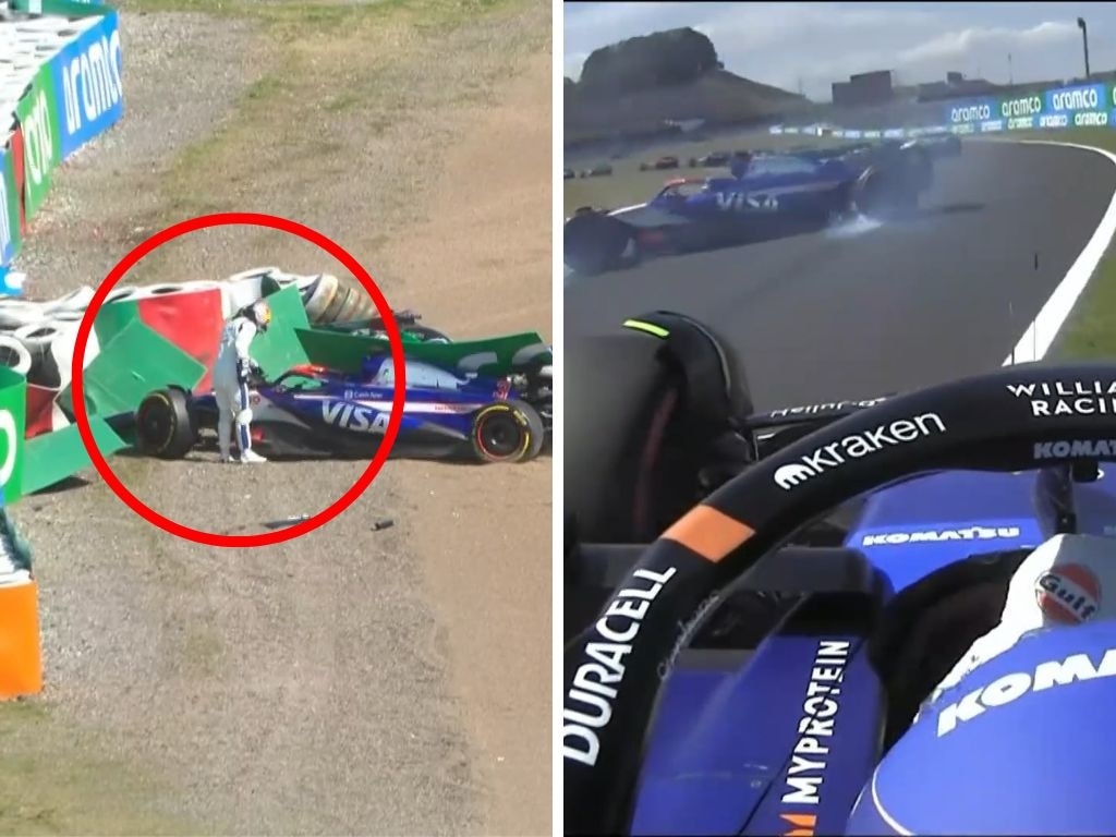 Daniel Ricciardo crashes out at Suzuka. Photo: Fox Sports