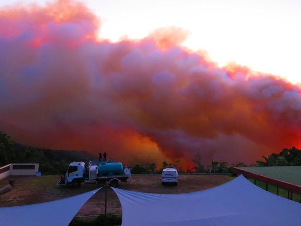 Fires burning in Eungella -pic from Mackay Eungella Chalet