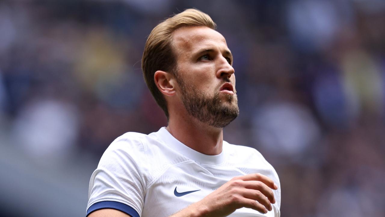 LONDON, ENGLAND - AUGUST 06: Harry Kane of Tottenham Hotspur during the pre-season friendly match between Tottenham Hotspur and Shakhtar Donetsk at Tottenham Hotspur Stadium on August 06, 2023 in England. (Photo by Charlie Crowhurst/Getty Images)