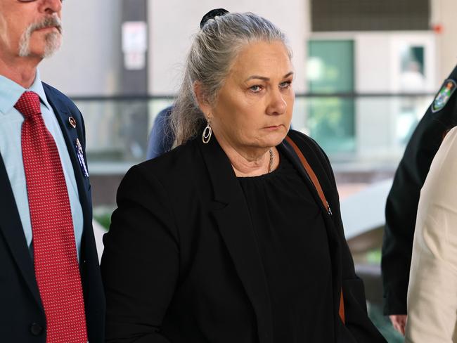 Judy McCrow leaves the Brisbane Magistrates Court after attending the inquest into the Wieambilla massacre. Picture: NewsWire/Tertius Pickard