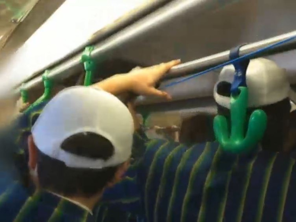 St Kevin's College students sang an offensive song on a Melbourne tram on Saturday.