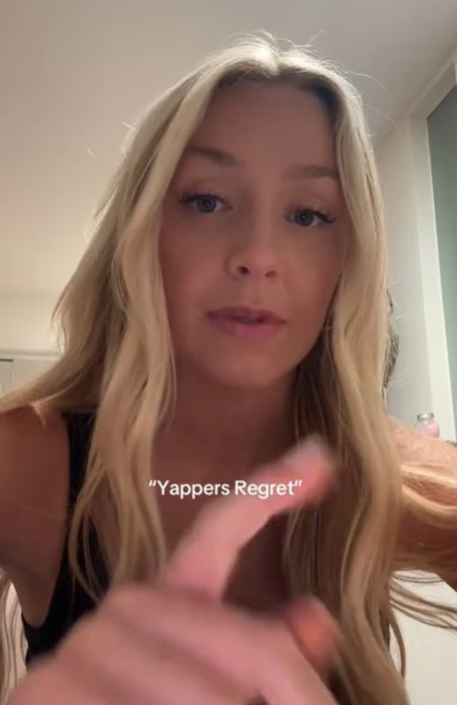 Abby discussed "yapper's regret". Picture: TikTok/@abby_nyquilllll