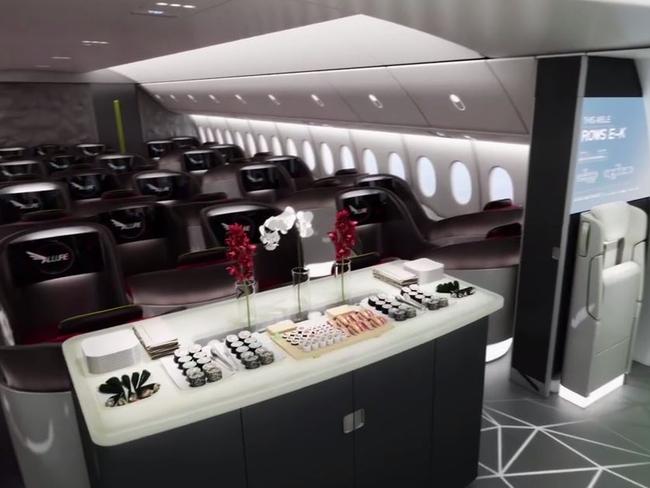 Snacks on offer for those in first and business class. Picture: Boeing